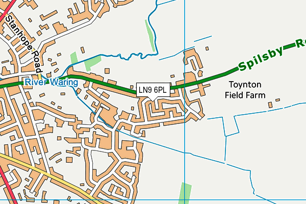 LN9 6PL map - OS VectorMap District (Ordnance Survey)