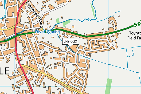 LN9 6QX map - OS VectorMap District (Ordnance Survey)