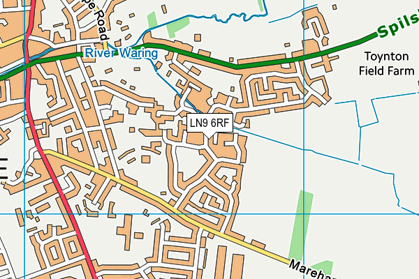 LN9 6RF map - OS VectorMap District (Ordnance Survey)