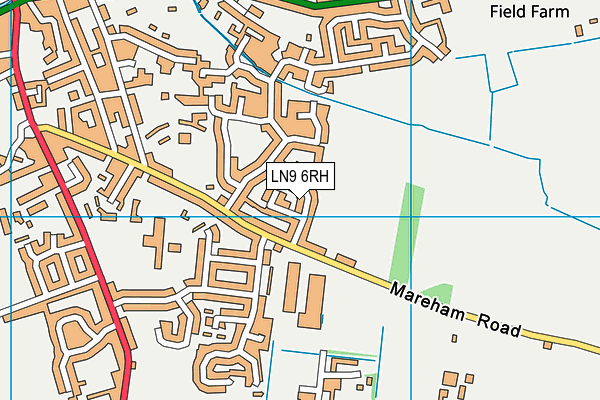 LN9 6RH map - OS VectorMap District (Ordnance Survey)