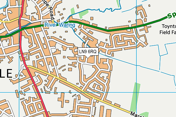LN9 6RQ map - OS VectorMap District (Ordnance Survey)