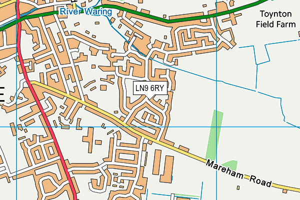 LN9 6RY map - OS VectorMap District (Ordnance Survey)