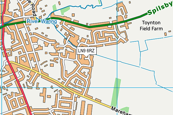 LN9 6RZ map - OS VectorMap District (Ordnance Survey)