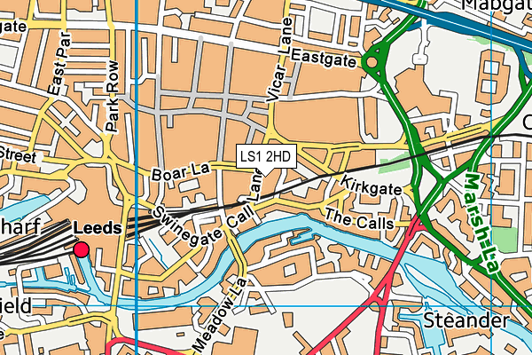 Puregym (Leeds City Centre South) map (LS1 2HD) - OS VectorMap District (Ordnance Survey)