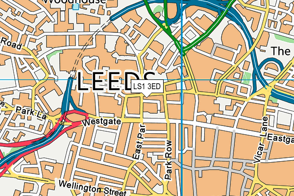 LS1 3ED map - OS VectorMap District (Ordnance Survey)