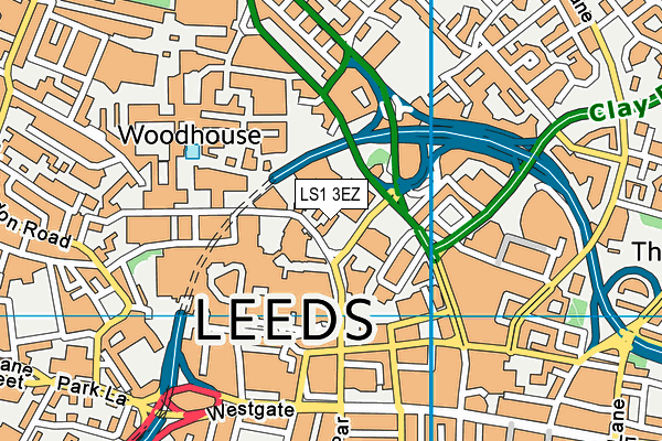 LS1 3EZ map - OS VectorMap District (Ordnance Survey)