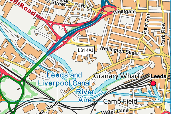 LS1 4AJ map - OS VectorMap District (Ordnance Survey)