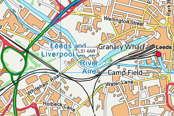 LS1 4AW map - OS VectorMap District (Ordnance Survey)