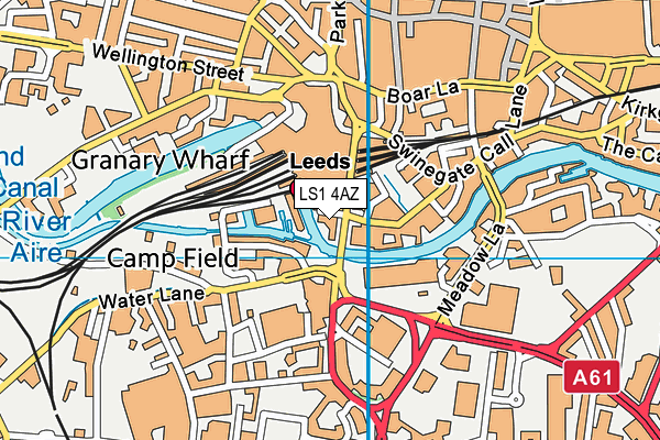 LS1 4AZ map - OS VectorMap District (Ordnance Survey)