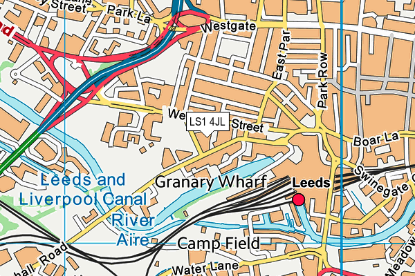 LS1 4JL map - OS VectorMap District (Ordnance Survey)