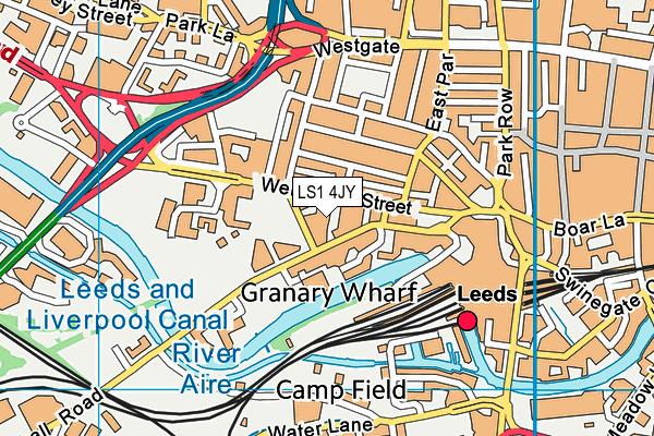 LS1 4JY map - OS VectorMap District (Ordnance Survey)