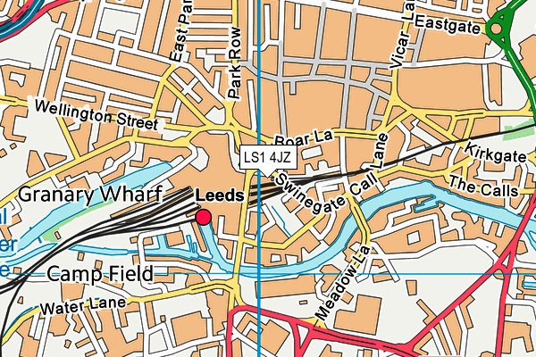 LS1 4JZ map - OS VectorMap District (Ordnance Survey)
