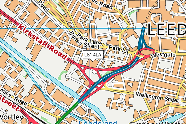 LS1 4LA map - OS VectorMap District (Ordnance Survey)