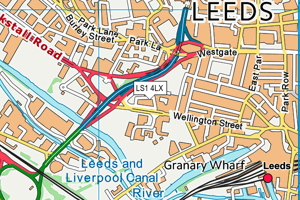 LS1 4LX map - OS VectorMap District (Ordnance Survey)