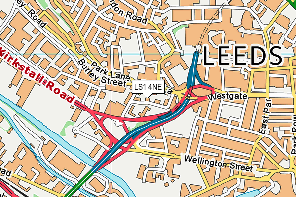 LS1 4NE map - OS VectorMap District (Ordnance Survey)