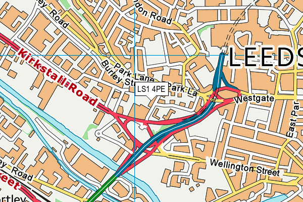 LS1 4PE map - OS VectorMap District (Ordnance Survey)