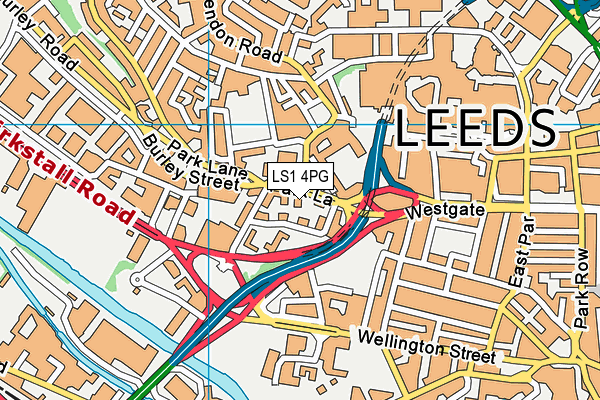 LS1 4PG map - OS VectorMap District (Ordnance Survey)