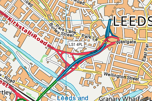 LS1 4PL map - OS VectorMap District (Ordnance Survey)