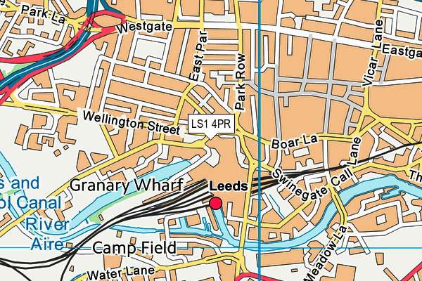 LS1 4PR map - OS VectorMap District (Ordnance Survey)