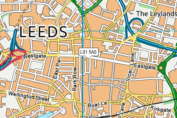 Leeds Mathematics School map (LS1 5AS) - OS VectorMap District (Ordnance Survey)