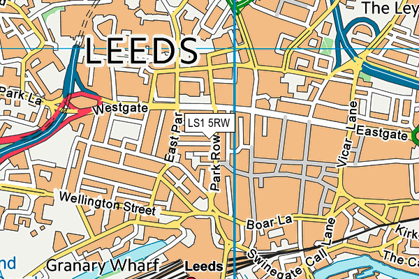 LS1 5RW map - OS VectorMap District (Ordnance Survey)