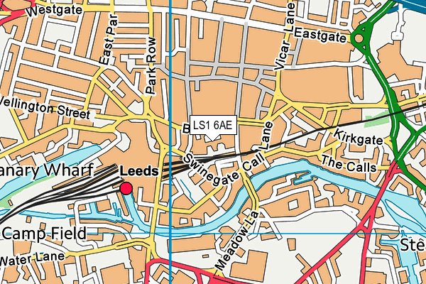 LS1 6AE map - OS VectorMap District (Ordnance Survey)
