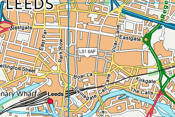 LS1 6AP map - OS VectorMap District (Ordnance Survey)
