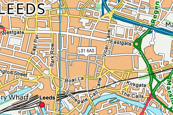 LS1 6AS map - OS VectorMap District (Ordnance Survey)