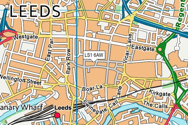 LS1 6AW map - OS VectorMap District (Ordnance Survey)