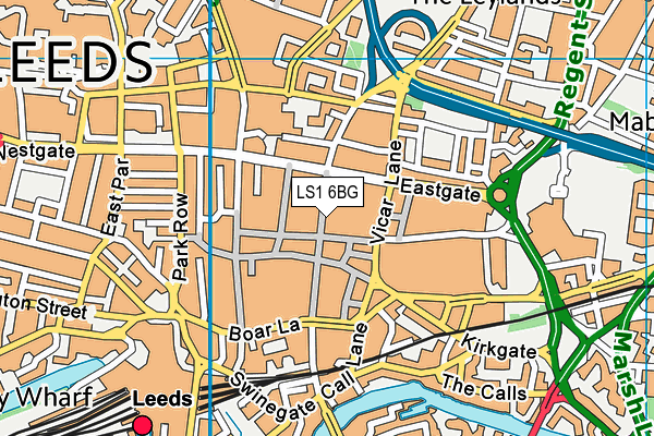 LS1 6BG map - OS VectorMap District (Ordnance Survey)