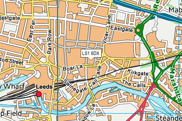 LS1 6DX map - OS VectorMap District (Ordnance Survey)