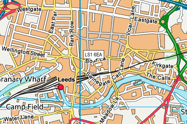 LS1 6EA map - OS VectorMap District (Ordnance Survey)