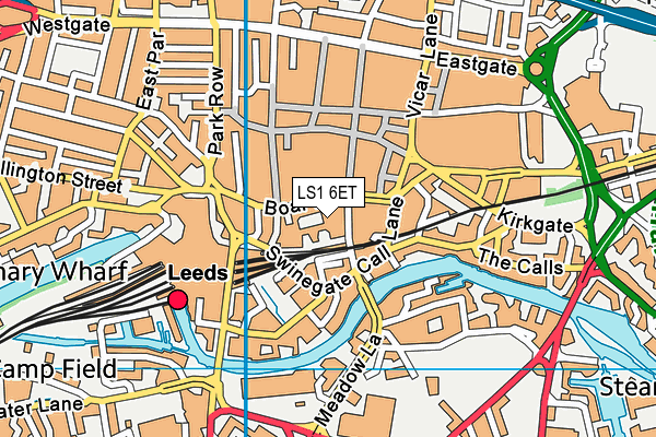 Marriott Leisure Club (Leeds) (Closed) map (LS1 6ET) - OS VectorMap District (Ordnance Survey)