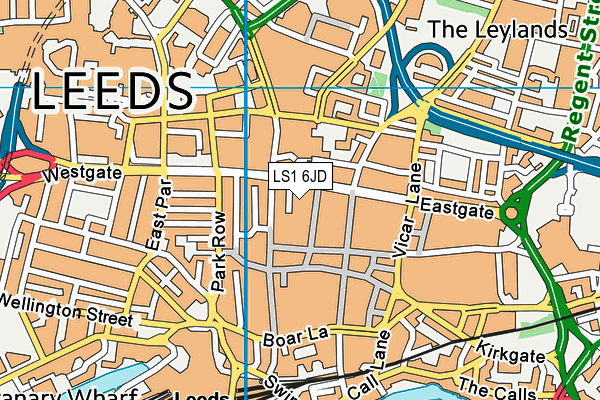 The Gym Group (Leeds Headrow) map (LS1 6JD) - OS VectorMap District (Ordnance Survey)