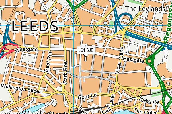 LS1 6JE map - OS VectorMap District (Ordnance Survey)