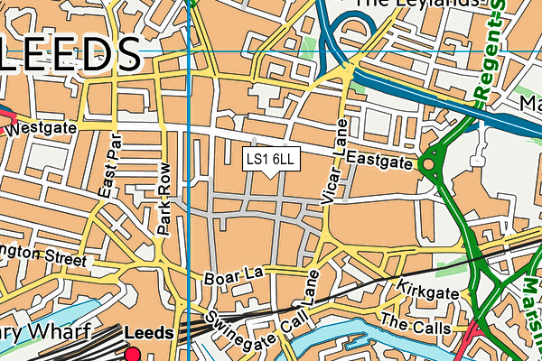 LS1 6LL map - OS VectorMap District (Ordnance Survey)