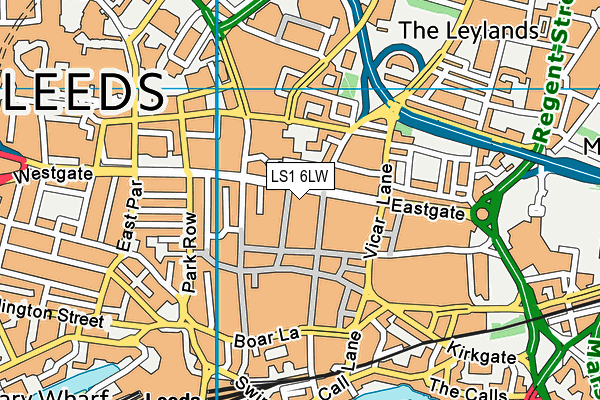 LS1 6LW map - OS VectorMap District (Ordnance Survey)