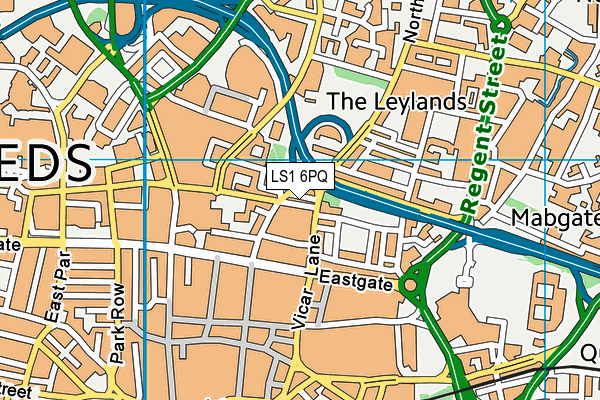 LS1 6PQ map - OS VectorMap District (Ordnance Survey)