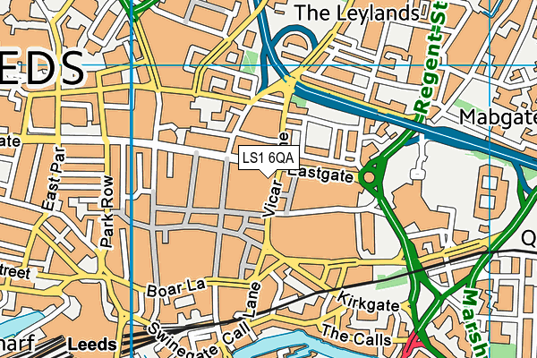 LS1 6QA map - OS VectorMap District (Ordnance Survey)