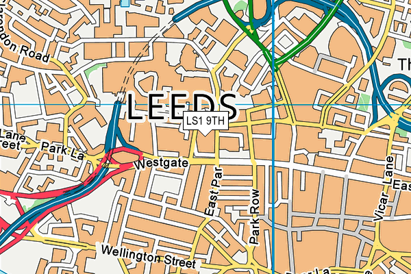 LS1 9TH map - OS VectorMap District (Ordnance Survey)