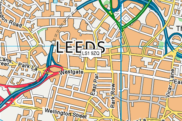 LS1 9ZQ map - OS VectorMap District (Ordnance Survey)