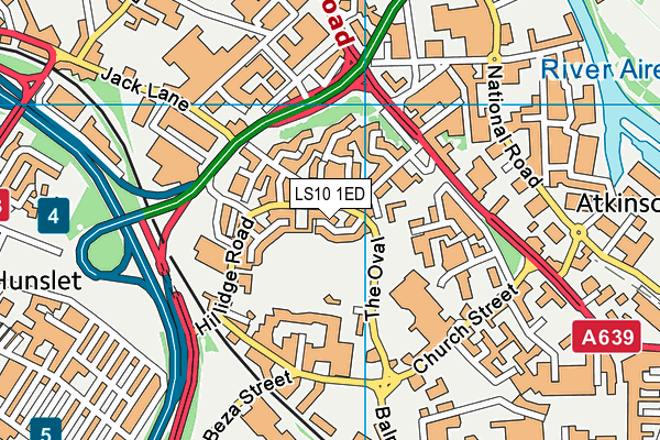 LS10 1ED map - OS VectorMap District (Ordnance Survey)