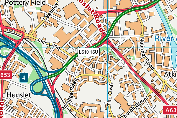 LS10 1SU map - OS VectorMap District (Ordnance Survey)