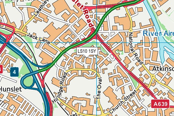 LS10 1SY map - OS VectorMap District (Ordnance Survey)