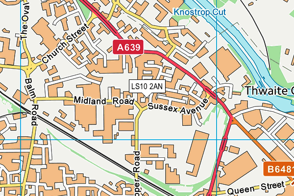 LS10 2AN map - OS VectorMap District (Ordnance Survey)