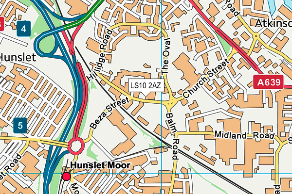 LS10 2AZ map - OS VectorMap District (Ordnance Survey)