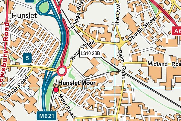 Puregym (Leeds Hunslet) map (LS10 2BB) - OS VectorMap District (Ordnance Survey)