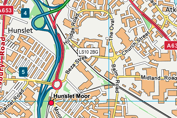 Hunslet Club Parkside map (LS10 2BG) - OS VectorMap District (Ordnance Survey)