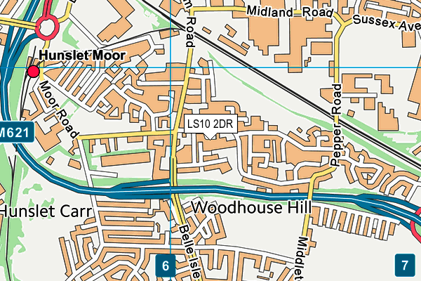 LS10 2DR map - OS VectorMap District (Ordnance Survey)