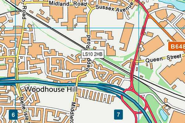 LS10 2HB map - OS VectorMap District (Ordnance Survey)